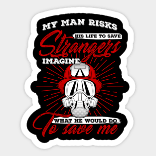 Proud Firefighter Fireman Wife Gift Sticker